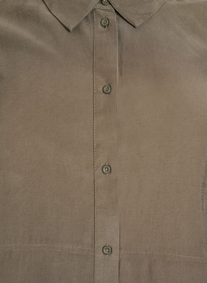 FLASH - Bluse mit Kragen und Ärmeln zum Hochkrempeln, Grün, Packshot image number 2