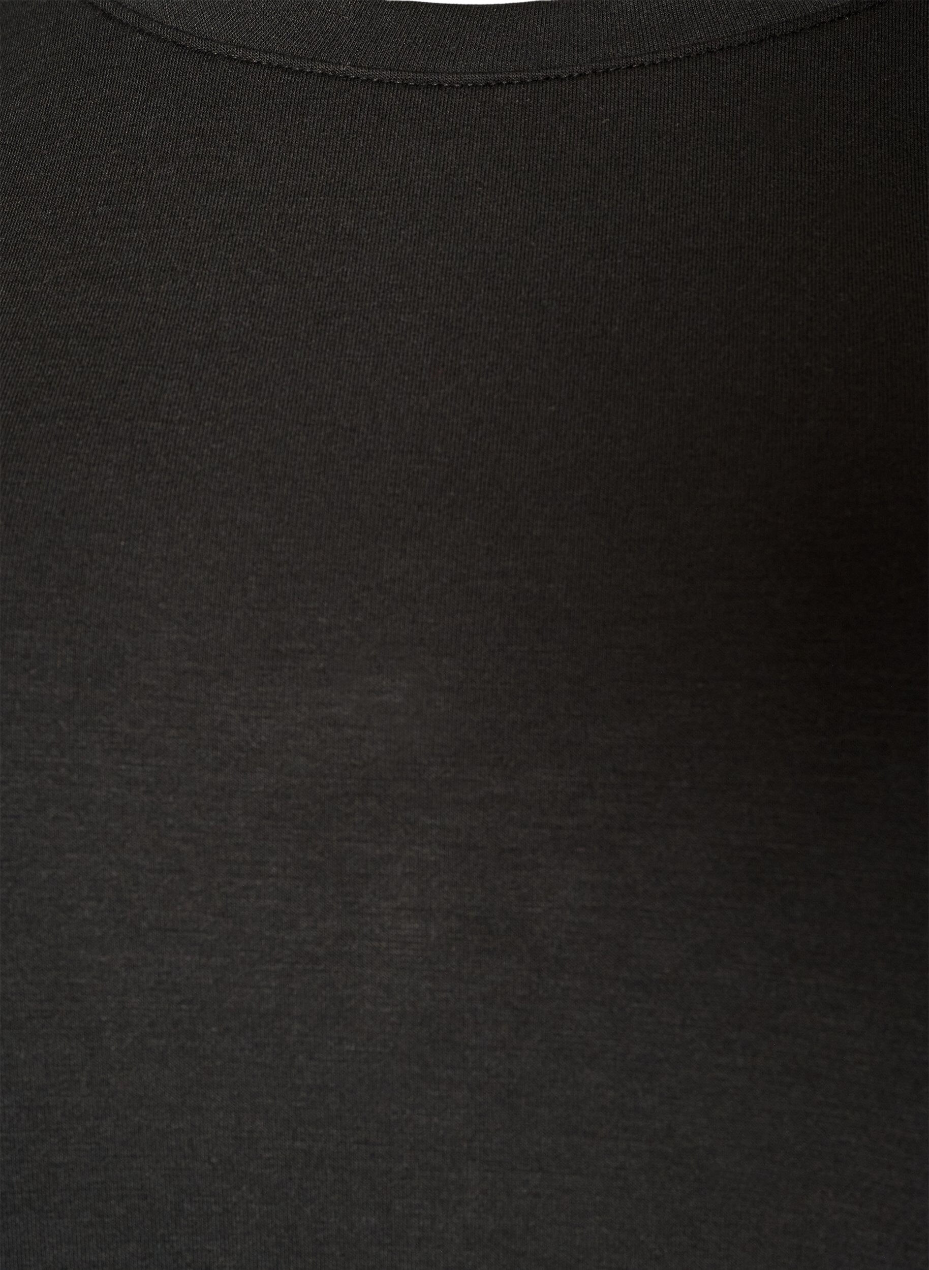 ZizziLang&auml;rmelige Bluse aus Jersey mit Rundhalsausschnitt, Schwarz, Packshot image number 2