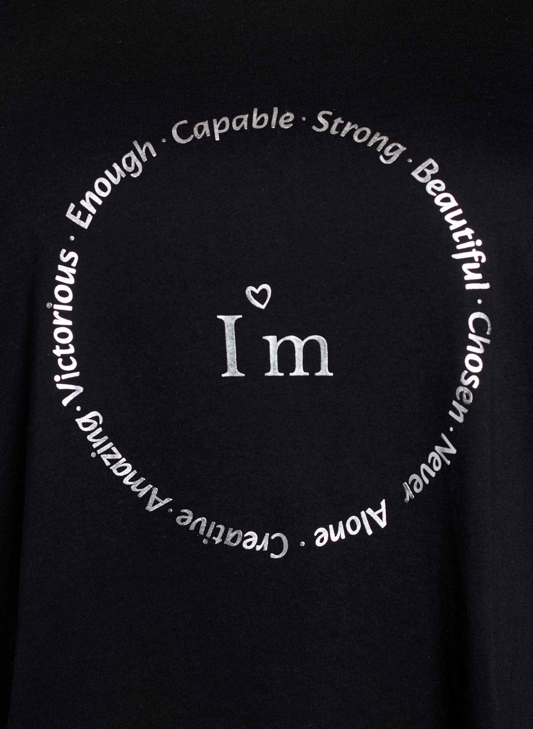 Zizzi T-Shirt mit Print, Schwarz, Packshot image number 2