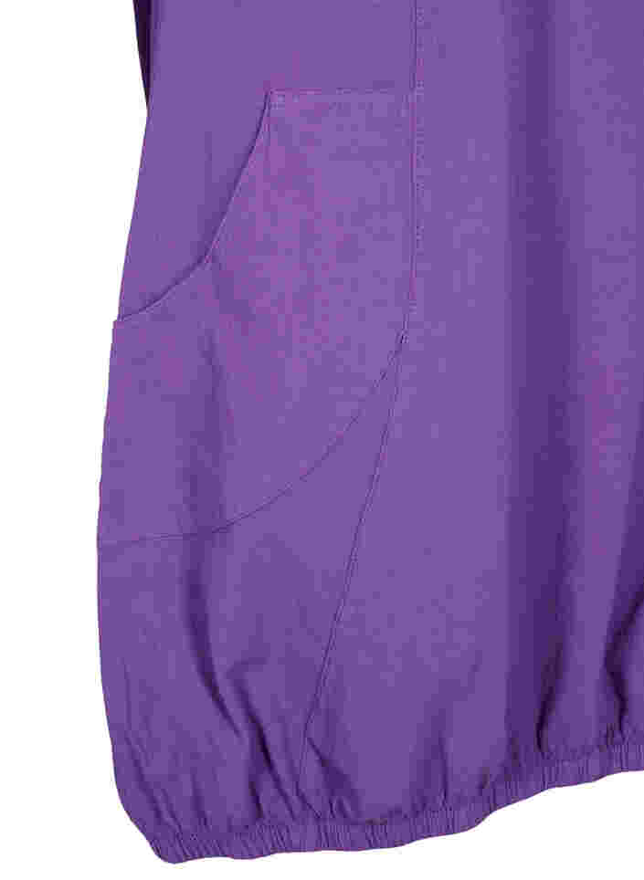 Kurzarm Kleid aus Baumwolle, Deep Lavender, Packshot image number 3
