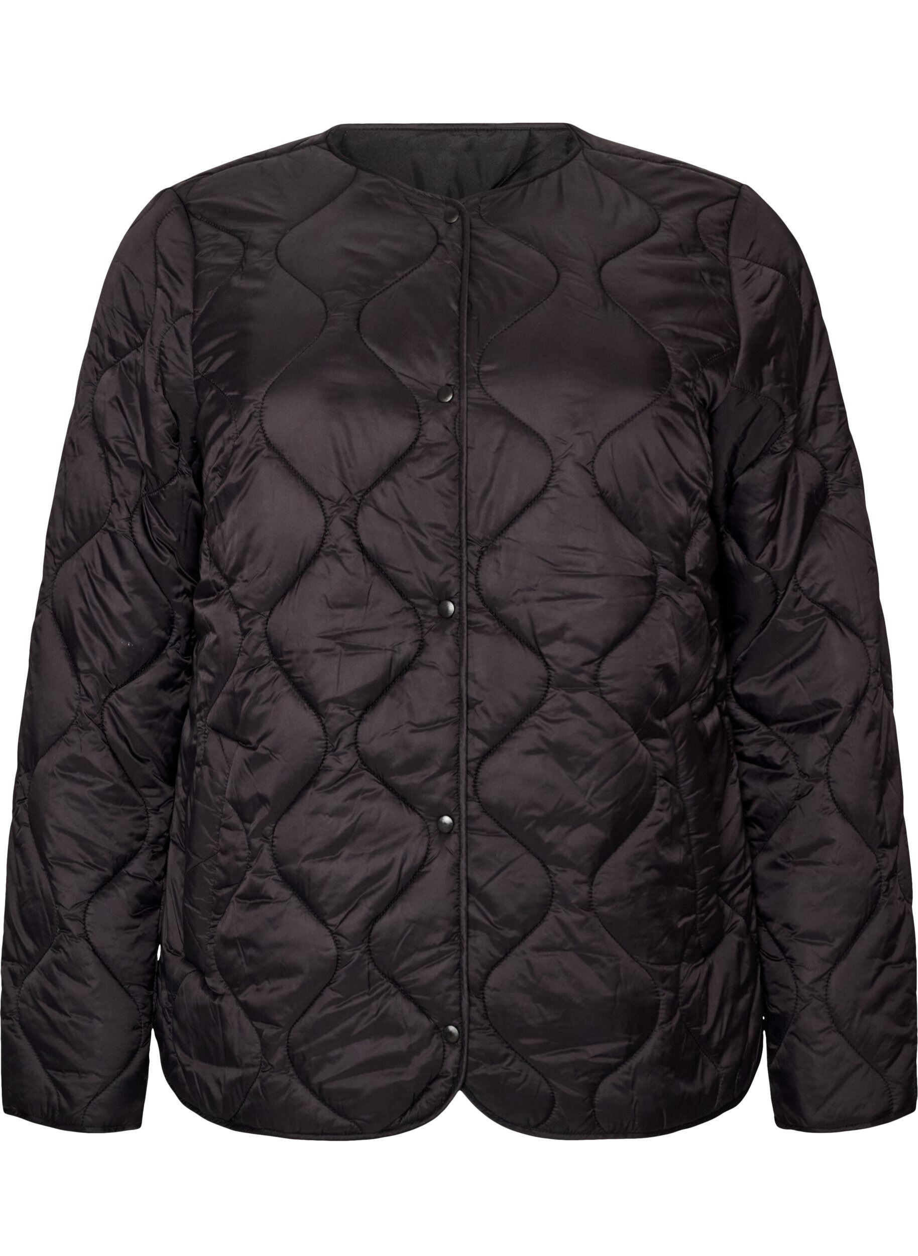 Steppjacke mit Druckkn&ouml;pfen und Rundhalsausschnitt