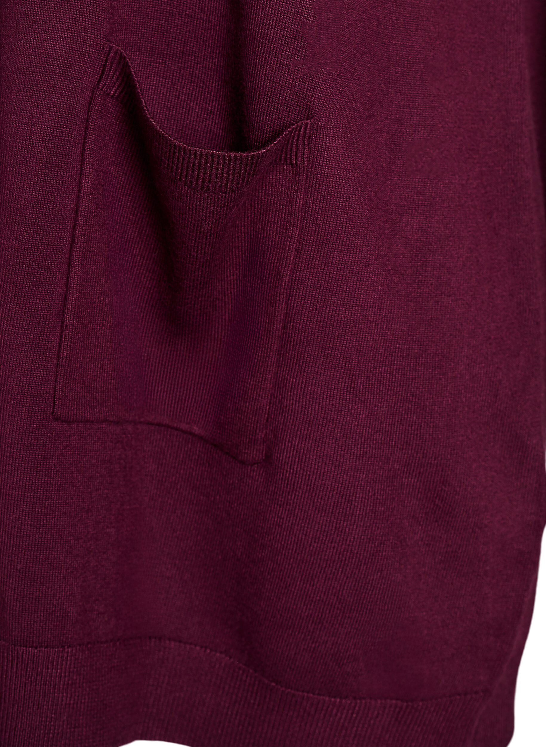 Zizzi Lange Strickjacke aus Viskose-Mischung, Rot, Packshot image number 2