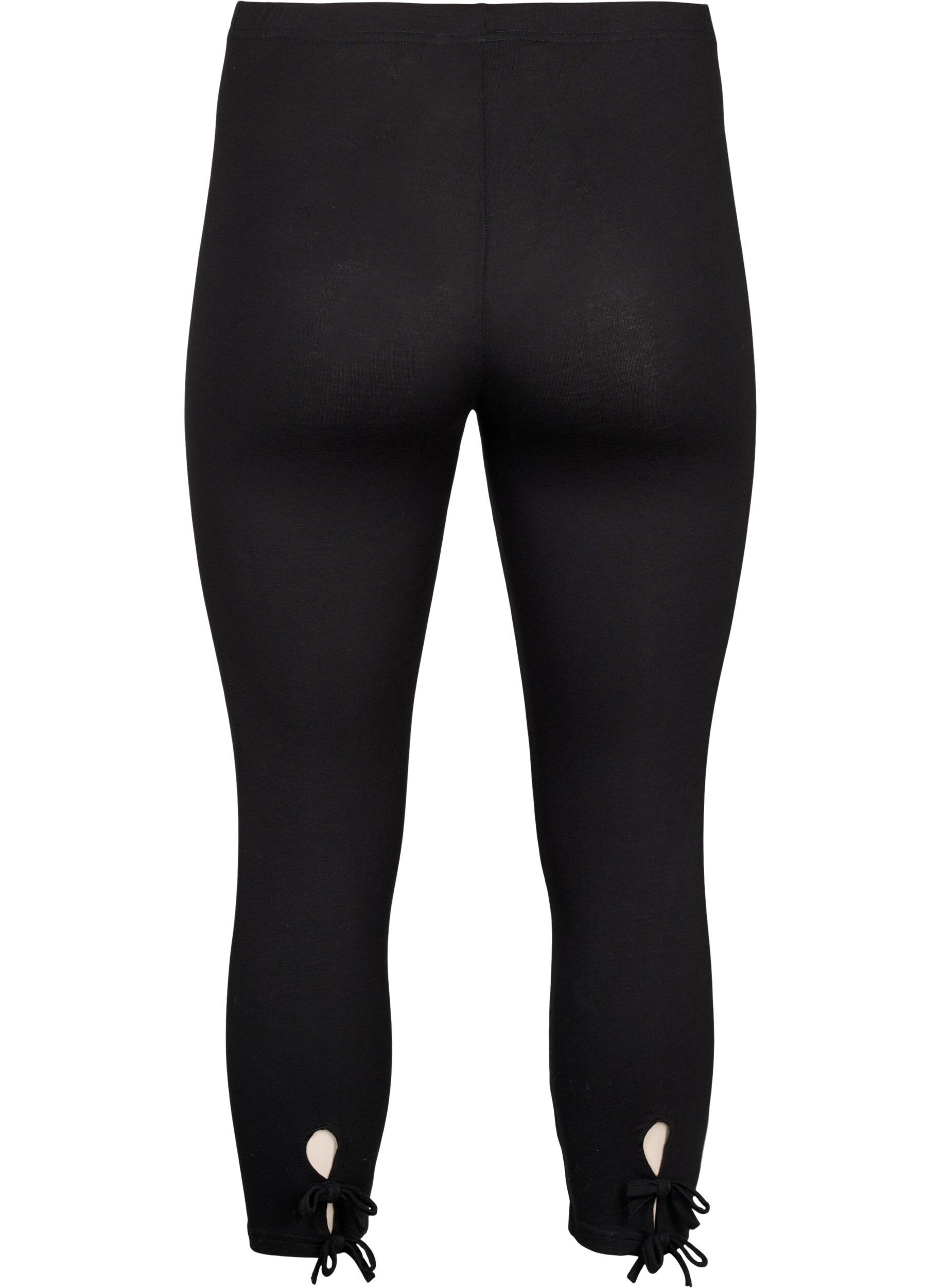 Zizzi 3/4 Leggings aus Viskose mit Schleife, Black, Packshot image number 1