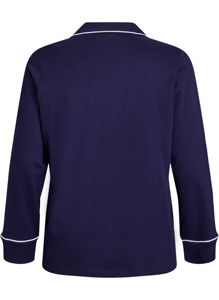 Pyjamahemd aus Baumwolle mit Brusttasche, Blau, Packshot image number 1