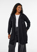 Langer Hoodie mit Rei&szlig;verschluss und Taschen, Schwarz, Model image number 0