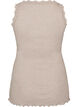 Geripptes Top mit Spitzen, Beige, Packshot image number 1