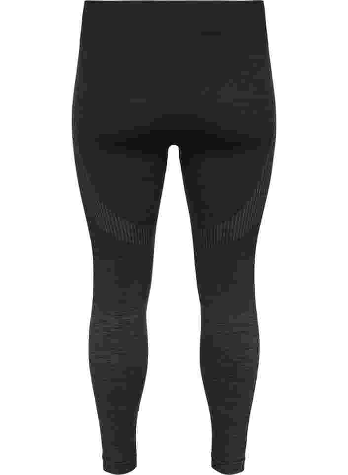 Nahtlose Skiunterhose aus Melange, Dark Grey Melange, Packshot image number 1