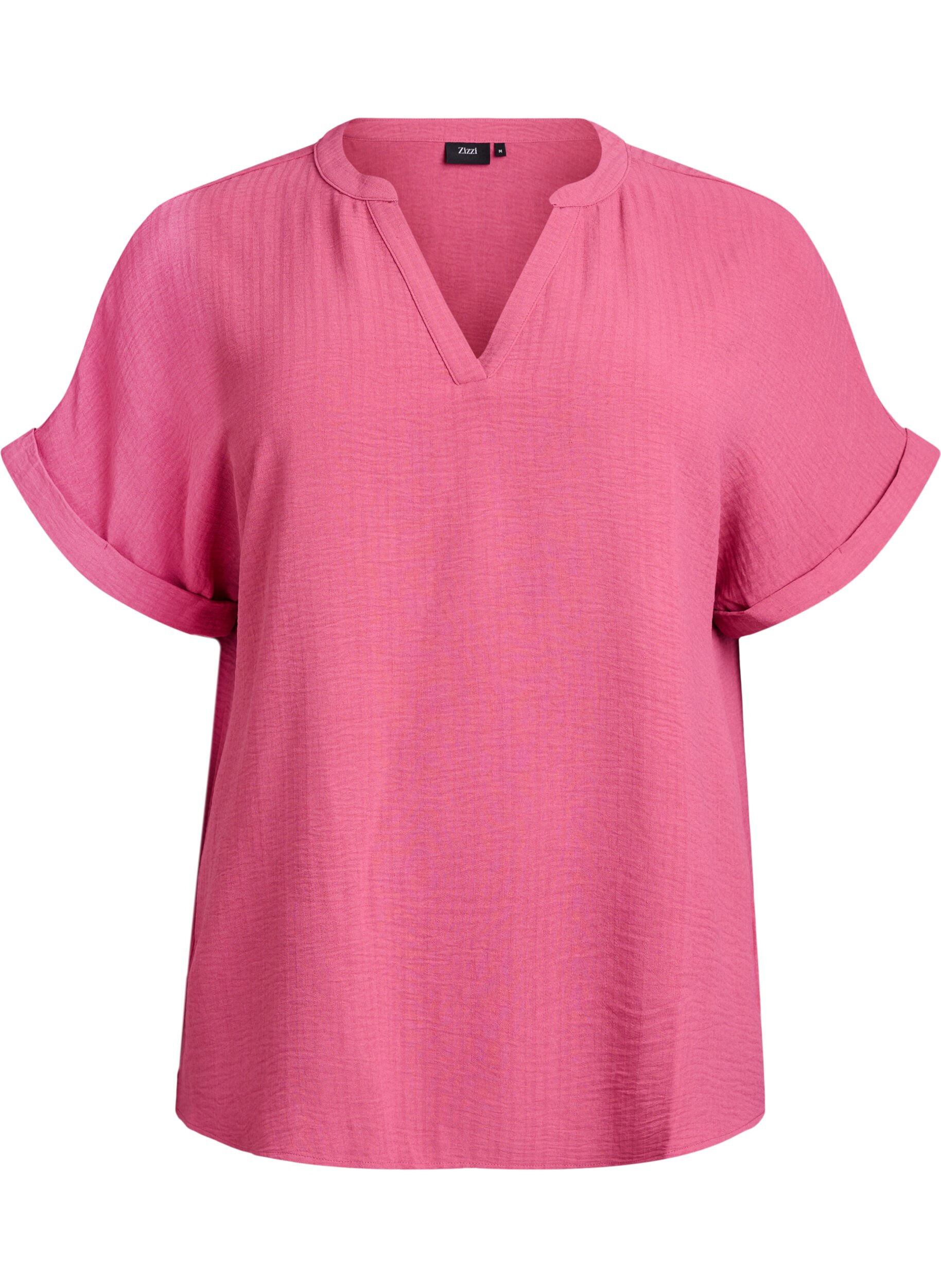 ZizziLockere Bluse mit kurzen &Auml;rmeln, Rot, Packshot image number 0