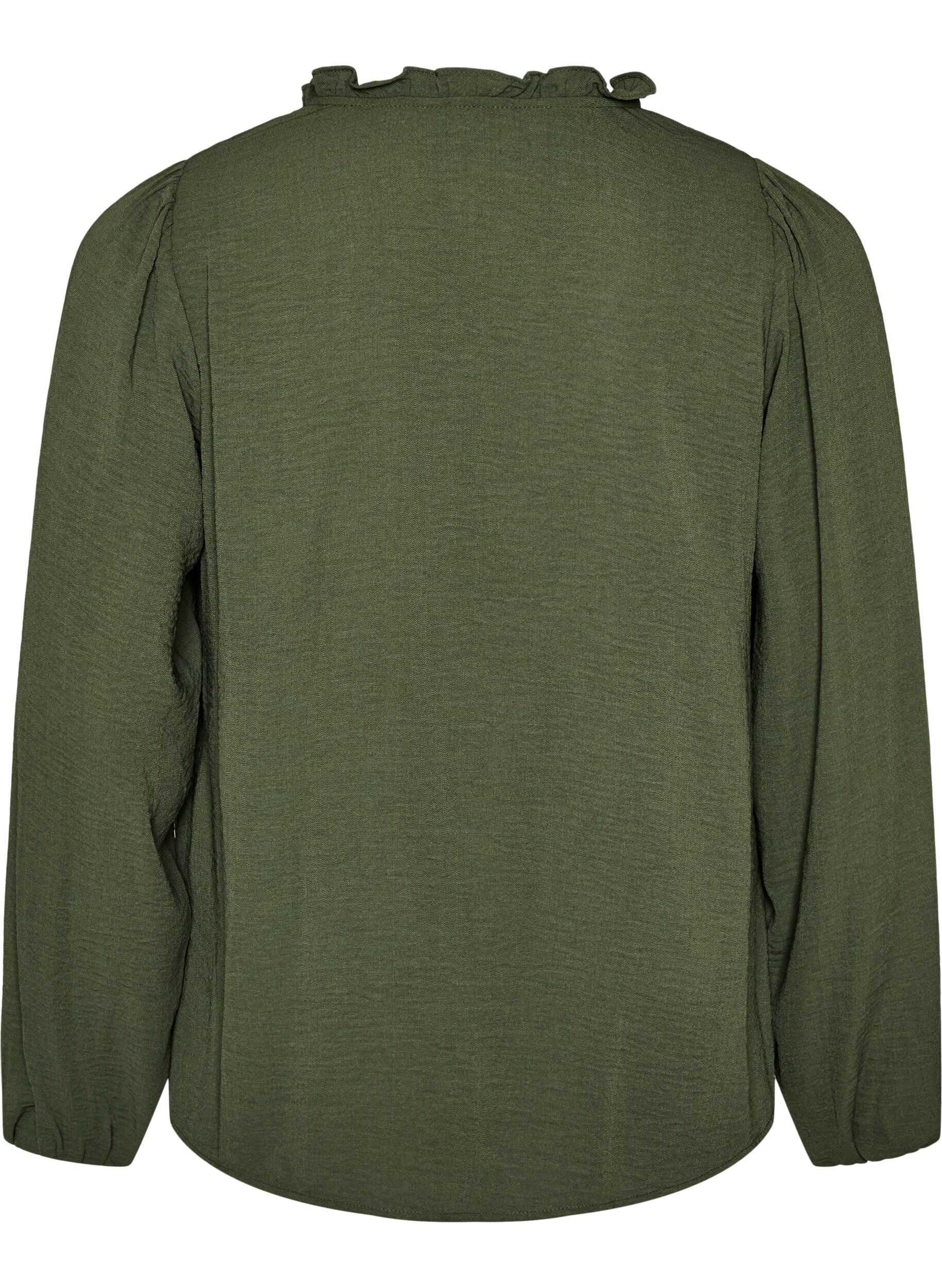 ZizziBluse mit V-Ausschnitt und H&auml;kelband, Gr&uuml;n, Packshot image number 1