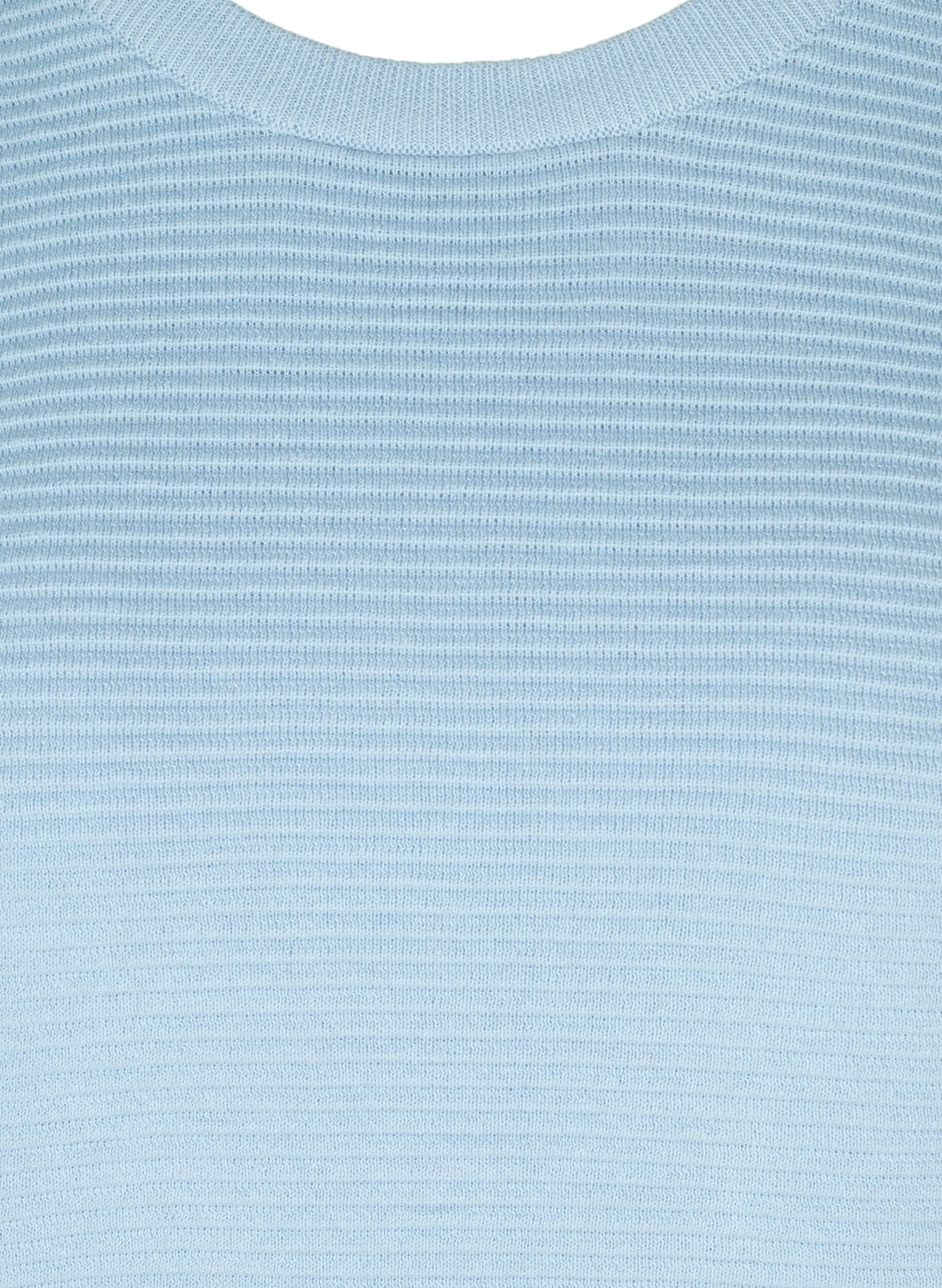 Zizzi Langarm Strickbluse aus Bio-Baumwolle, Chambray Blue, Packshot image number 2