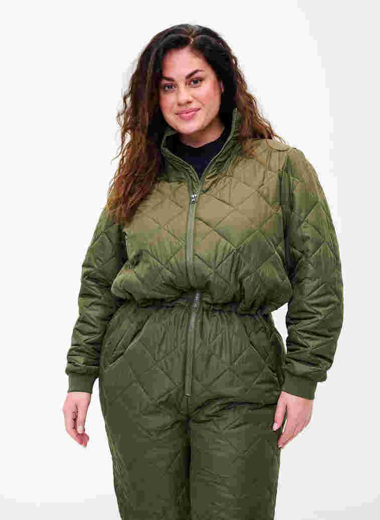Stepp-Thermojumpsuit mit verstellbarer Taille, Forest Night, Model image number 2