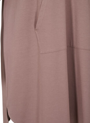 Langes Sweatkleid mit Reißverschluss und Tasche, Deep Taupe, Packshot image number 3