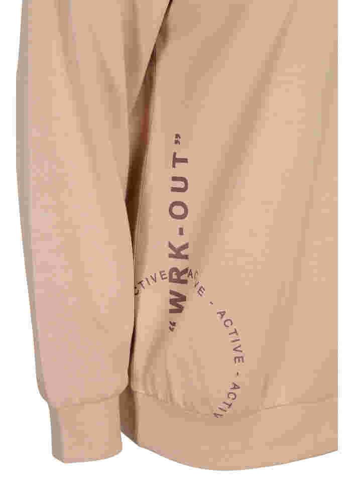 Hochgeschlossenes Sweatshirt mit Reißverschluss, Oatmeal, Packshot image number 3