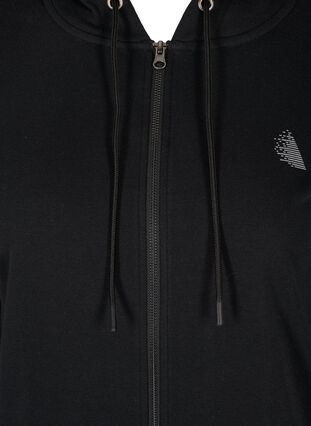 Sweatcardigan mit Reißverschluss und Kapuze, Black, Packshot image number 2