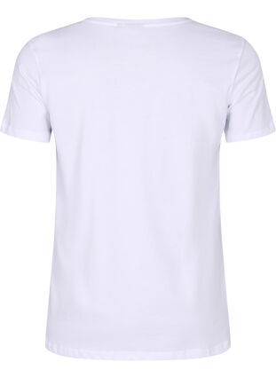 Sport-T-Shirt aus Baumwolle mit Aufdruck, White w. inhale logo, Packshot image number 1