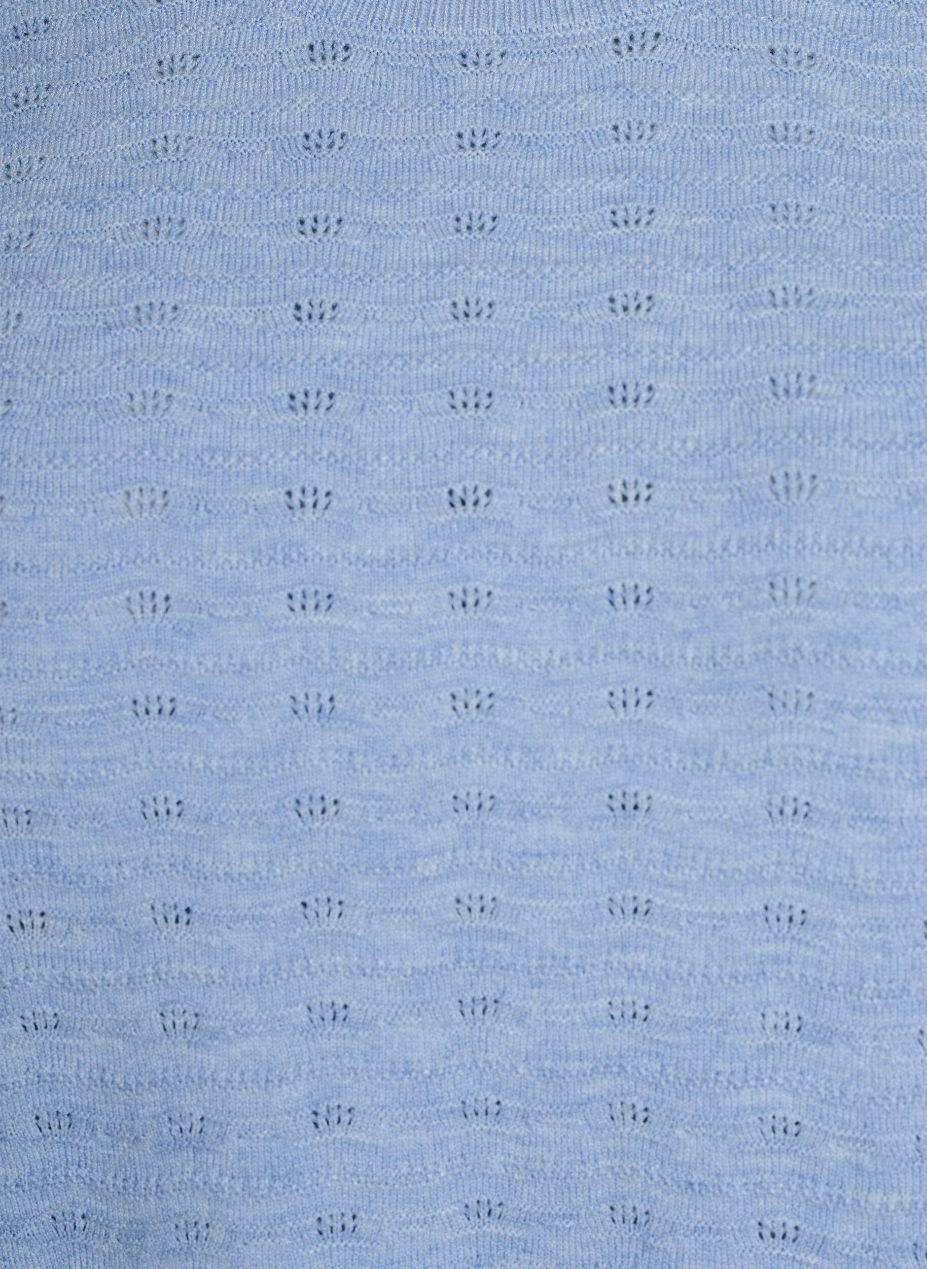 Zizzi Strickbluse mit Strukturmuster und kurzen &Auml;rmeln, Blau, Packshot image number 2