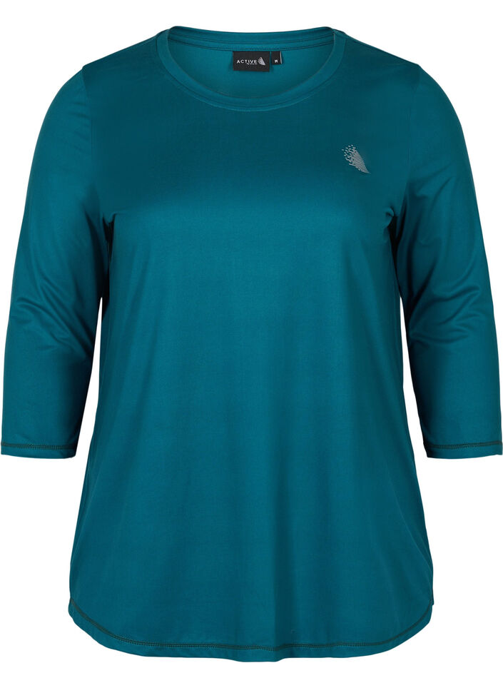 Trainingsshirt mit 3/4-&Auml;rmeln, Gr&uuml;n, Packshot image number 0