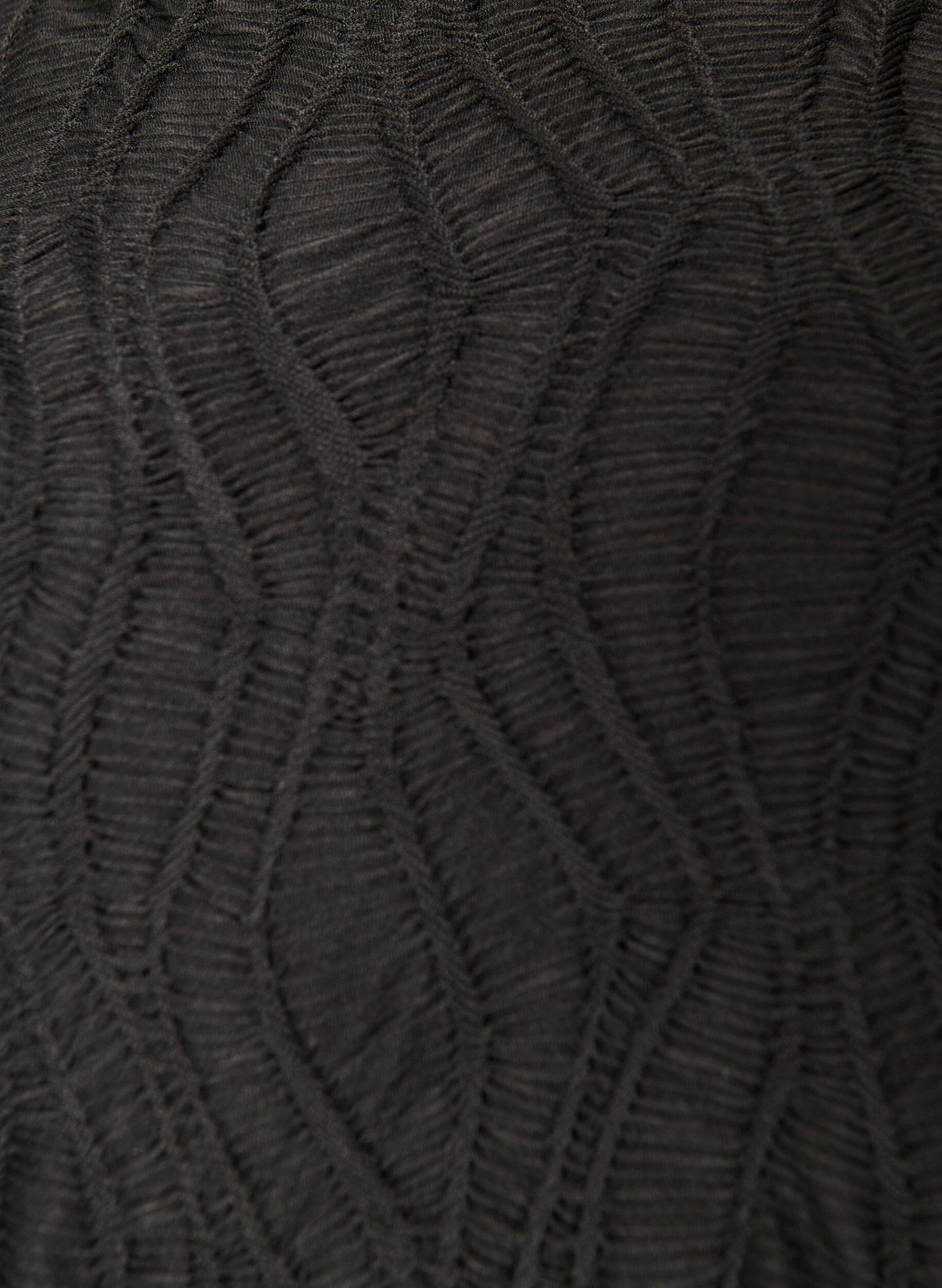 ZizziMidikleid mit gewellter Struktur und langen &Auml;rmeln, Schwarz, Packshot image number 2