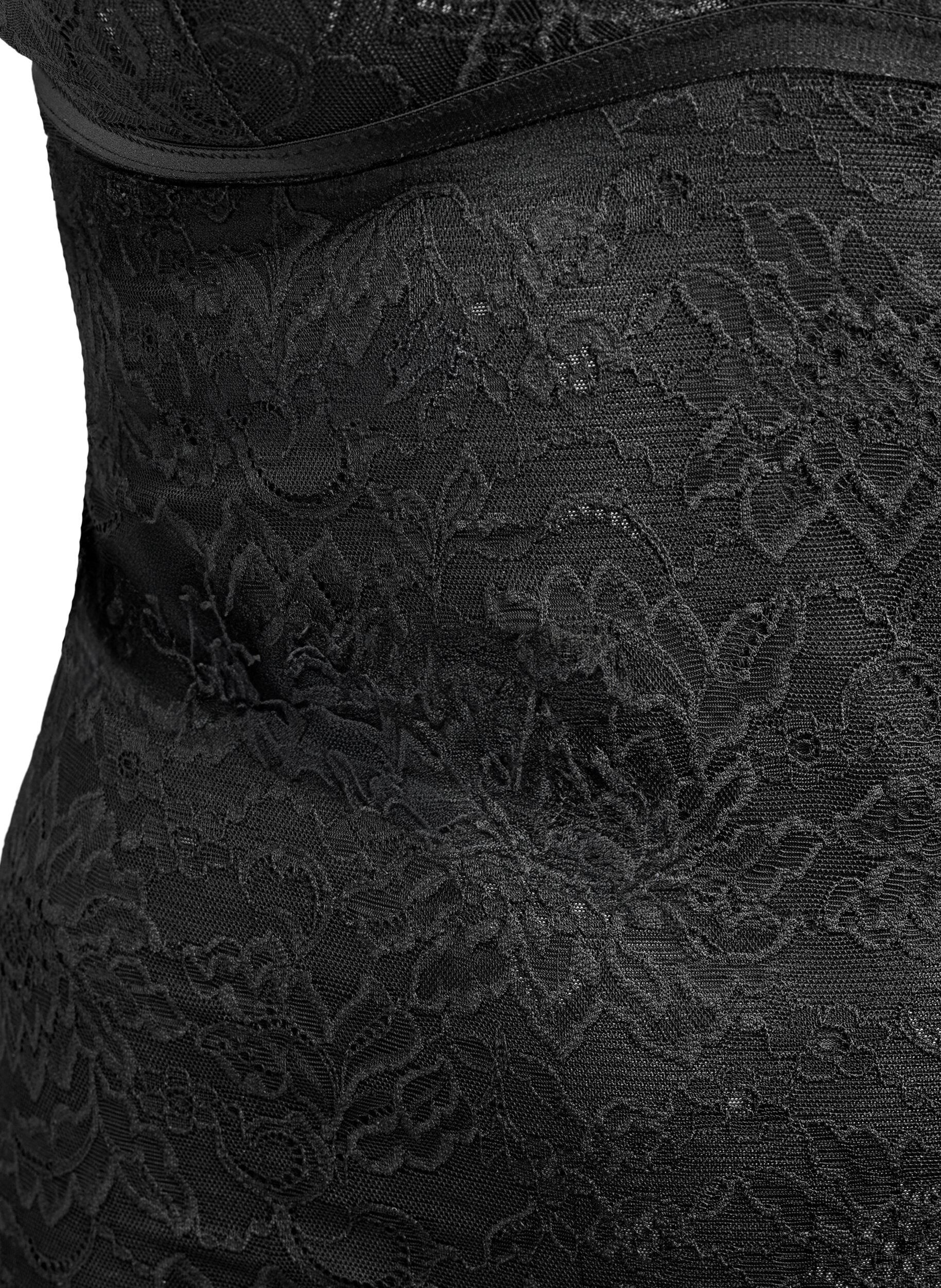Zizzi Bodystocking mit Spitze und Shapewear-Effekt, Schwarz, Packshot image number 2
