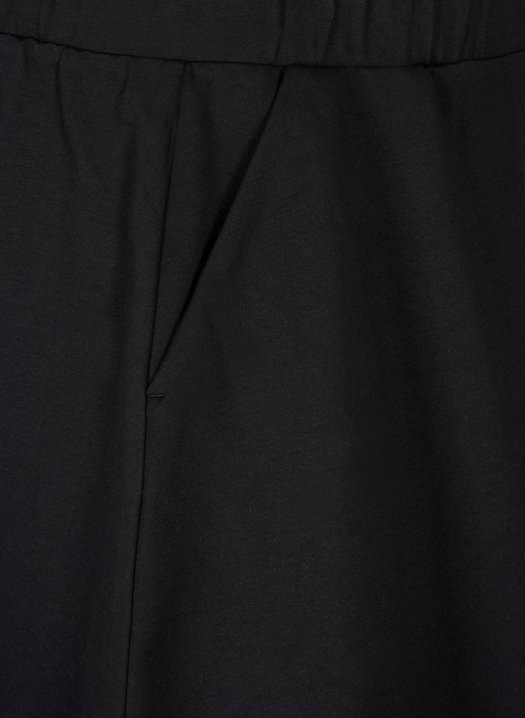 Zizzi Skaterrock aus Viskose, Schwarz, Packshot image number 3