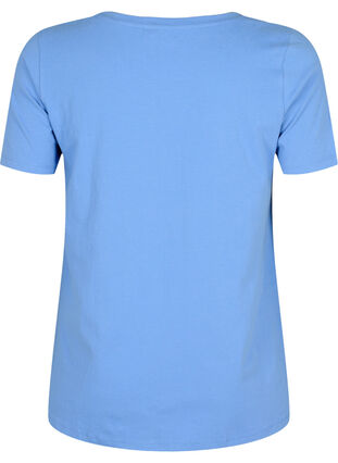 Einfarbiges basic T-Shirt aus Baumwolle, Blue Bonnet, Packshot image number 1