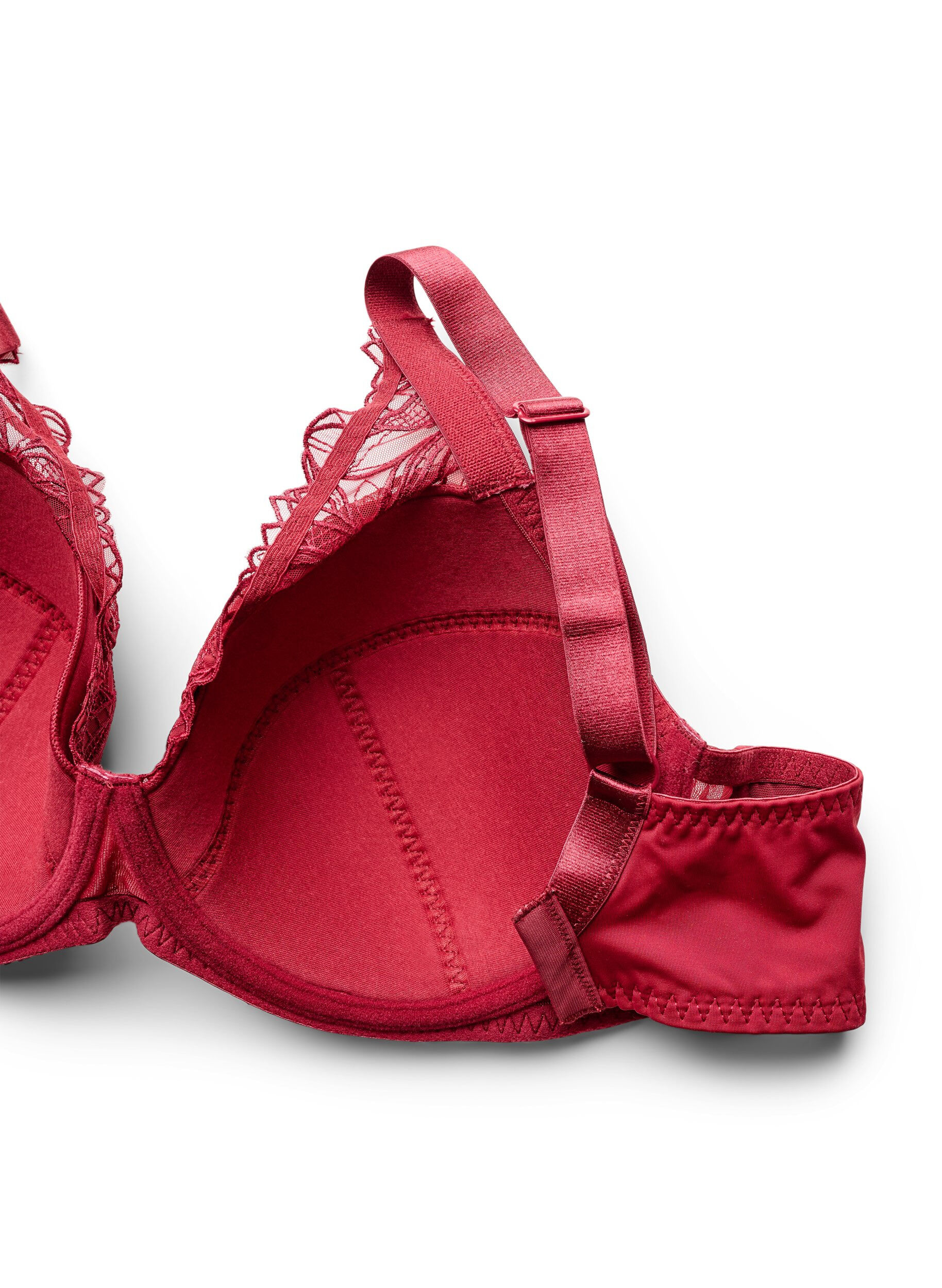 ZizziGepolsterter Spitzen-BH mit B&uuml;gel, Rot, Packshot image number 3