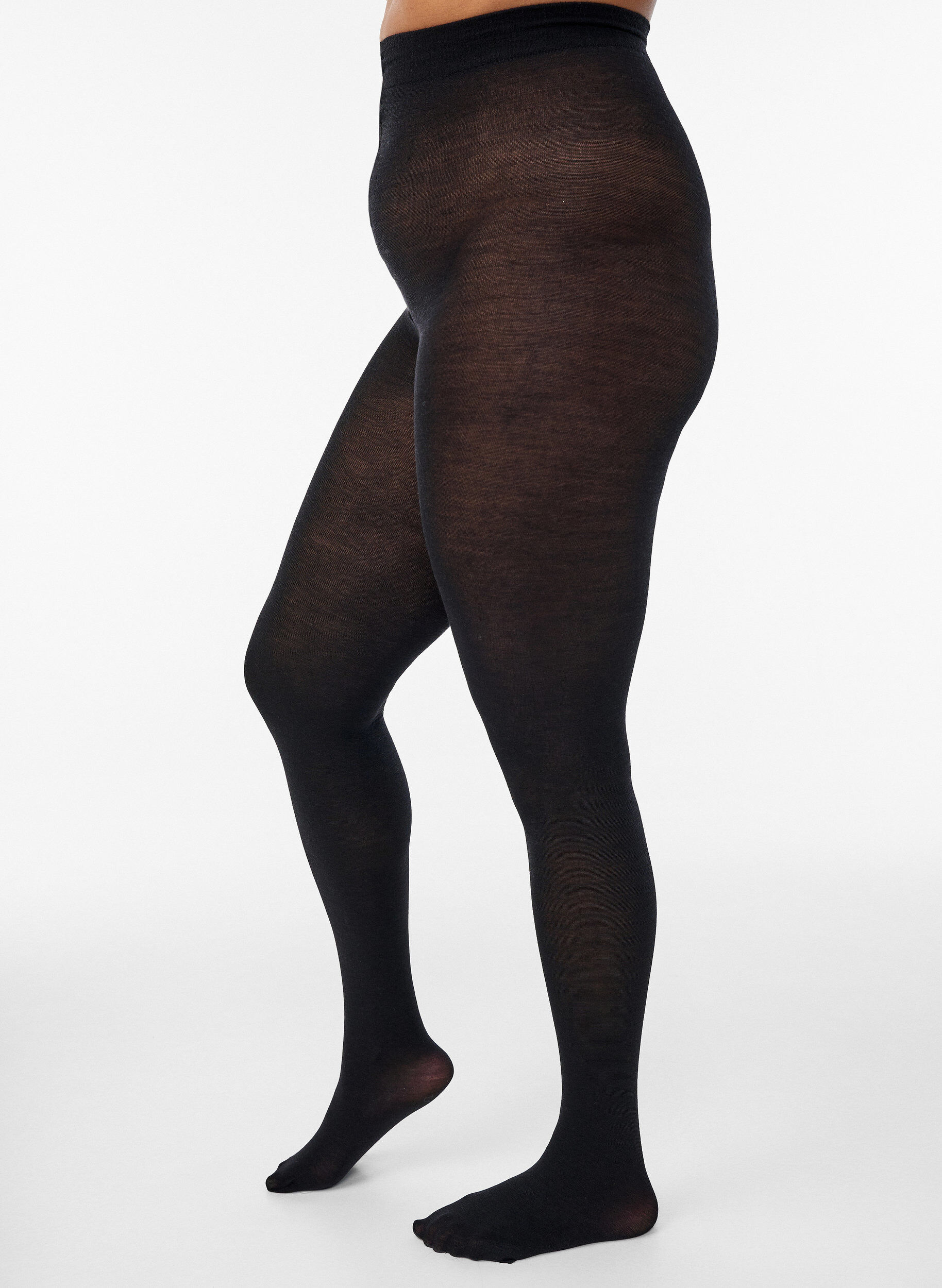 Wollstrumpfhose, Schwarz, Model