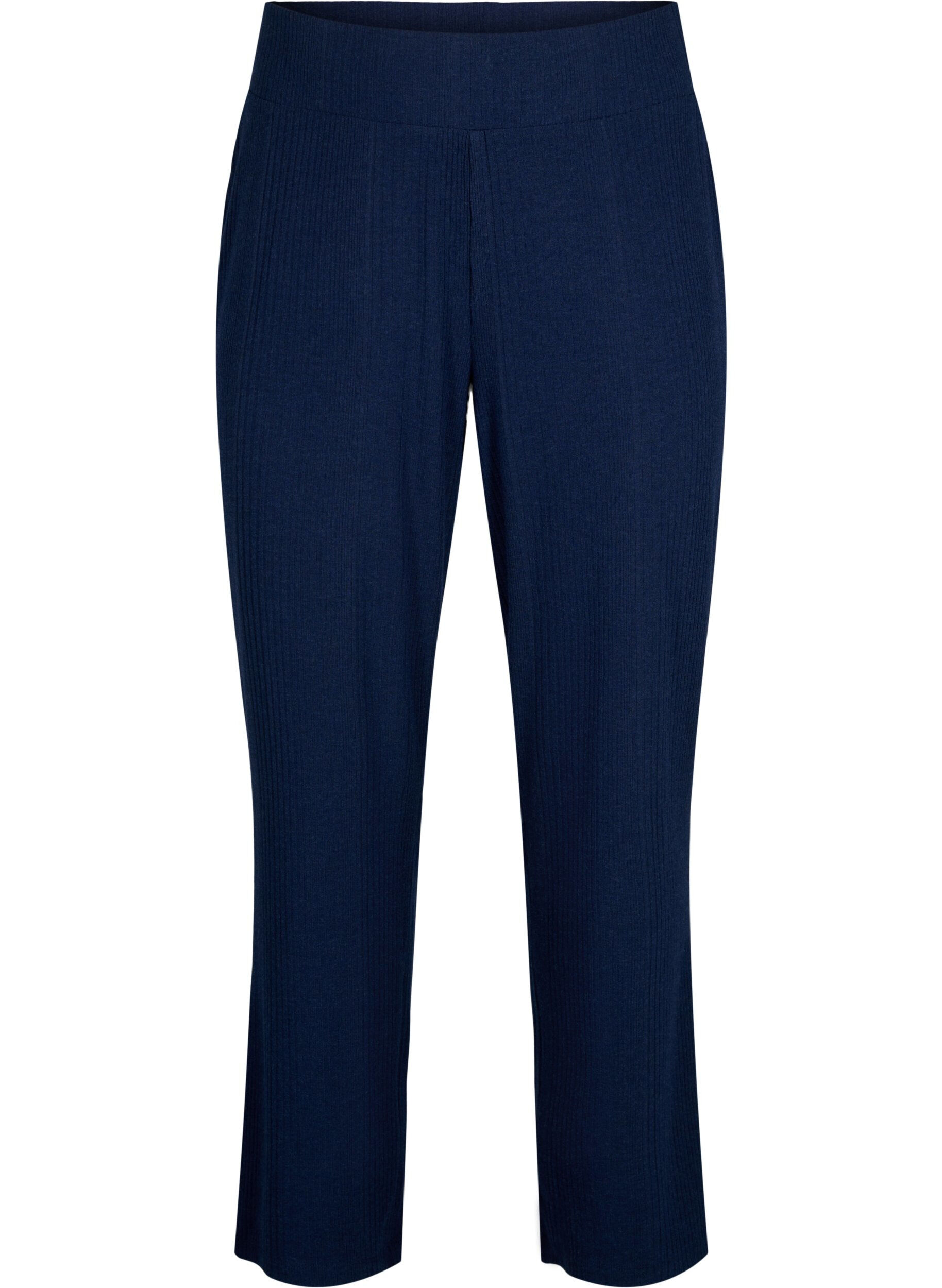 Zizzi Bequeme Hose mit gestreifter Textur, Night Sky Mel., Packshot image number 0