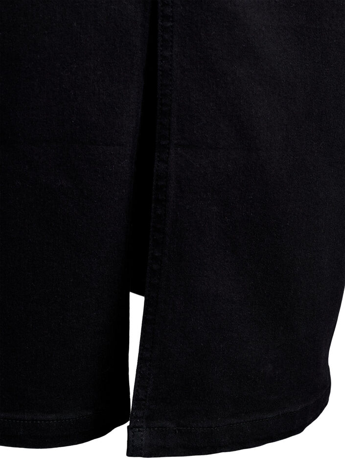 FLASH - Midi-Jeansrock mit vorderem Schlitz, Schwarz, Packshot image number 4