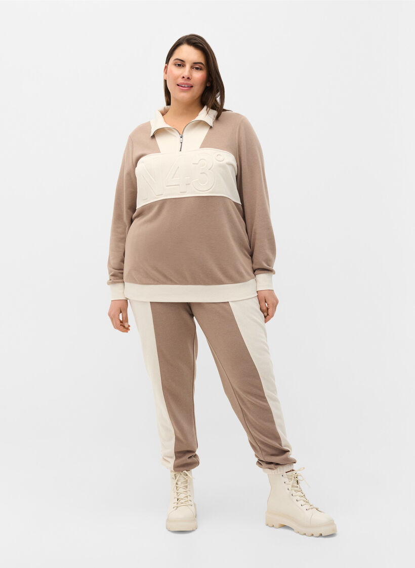 Sweatshirt mit Colour-Block, Timber Wolf/Birch, Model image number 0