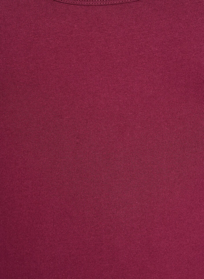 Solide Farbe Grundoberteil aus Baumwolle., Dunkles Bordeaux, Packshot image number 2