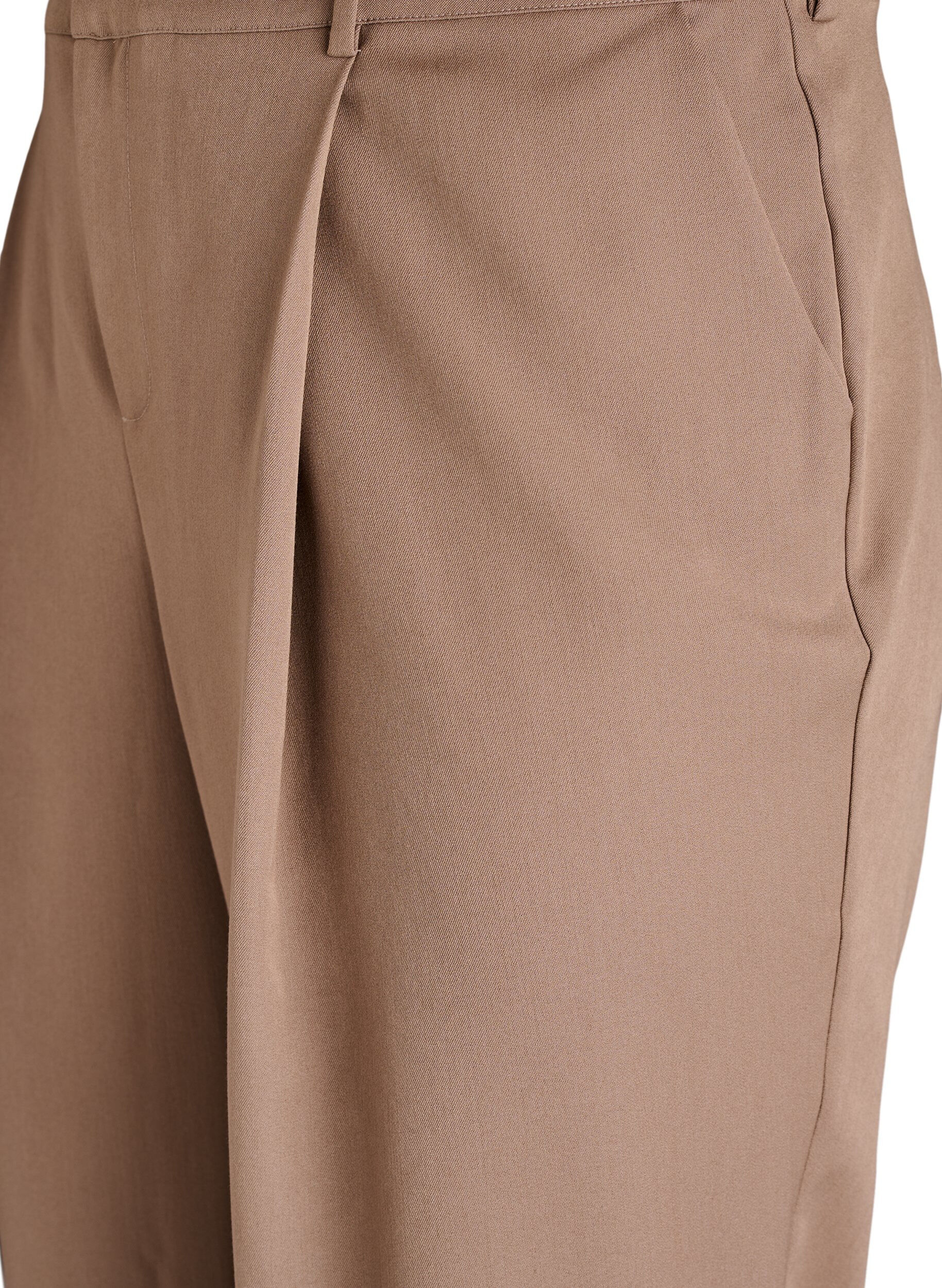 Zizzi Dressehose mit hohem Bund und geradem Bein, Braun, Packshot image number 2