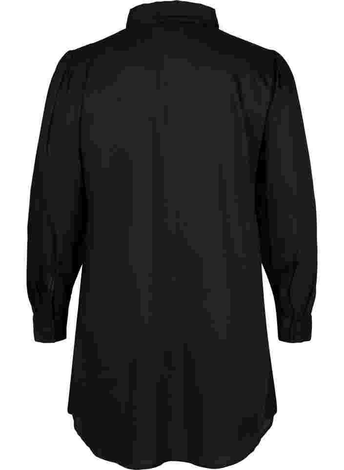 Langes Hemd mit Perlendetails, Black, Packshot image number 1