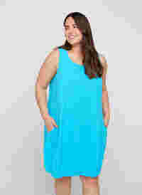 Ärmelloses Kleid aus Baumwolle, River Blue, Model
