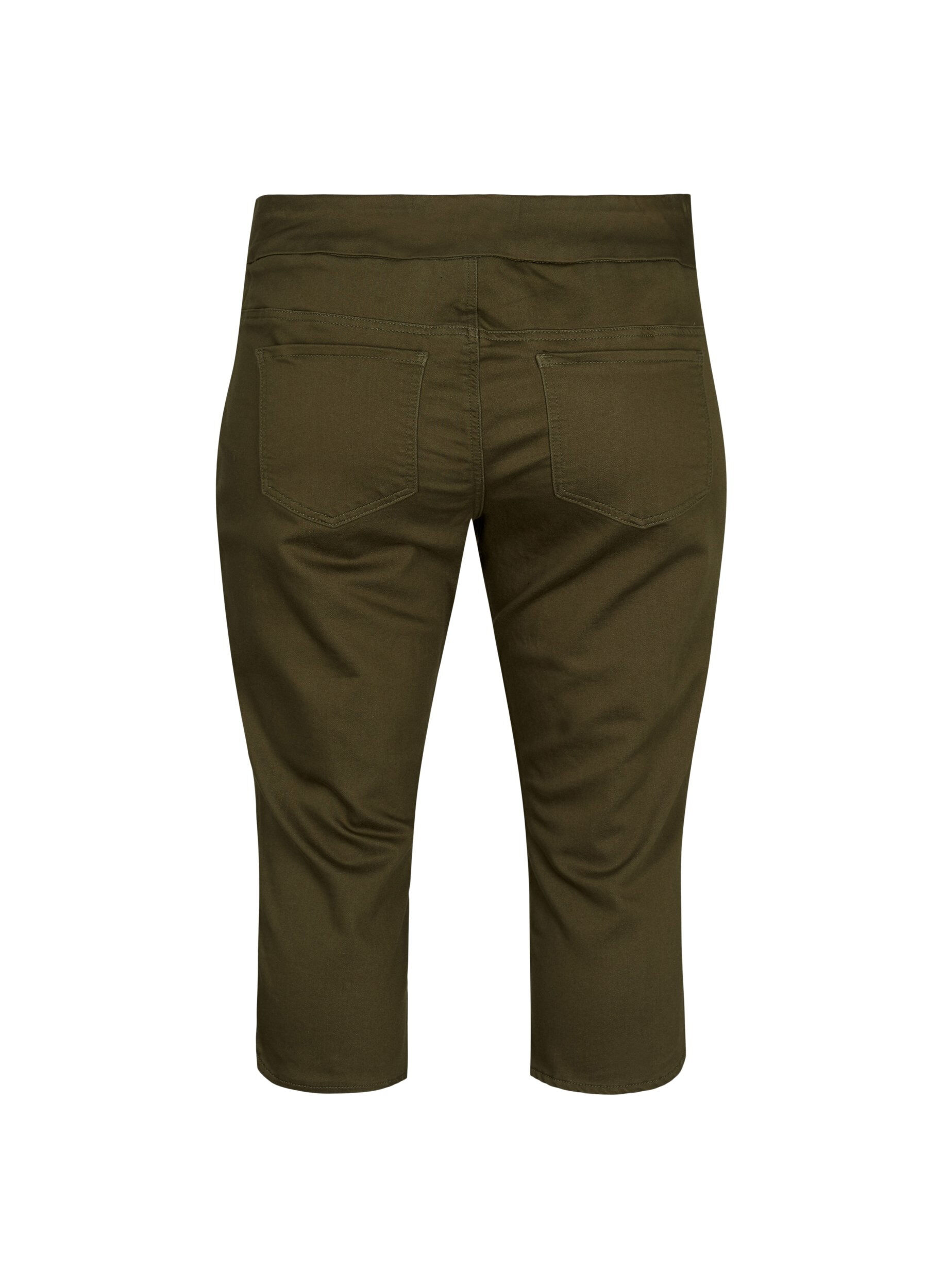 Zizzi Eng anliegende Caprihose aus einer Baumwollmischung, Ivy Green, Packshot image number 1