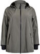Softshelljacke aus kurzem Schnitt mit abnehmbarer Kapuze, Grau, Packshot image number 0