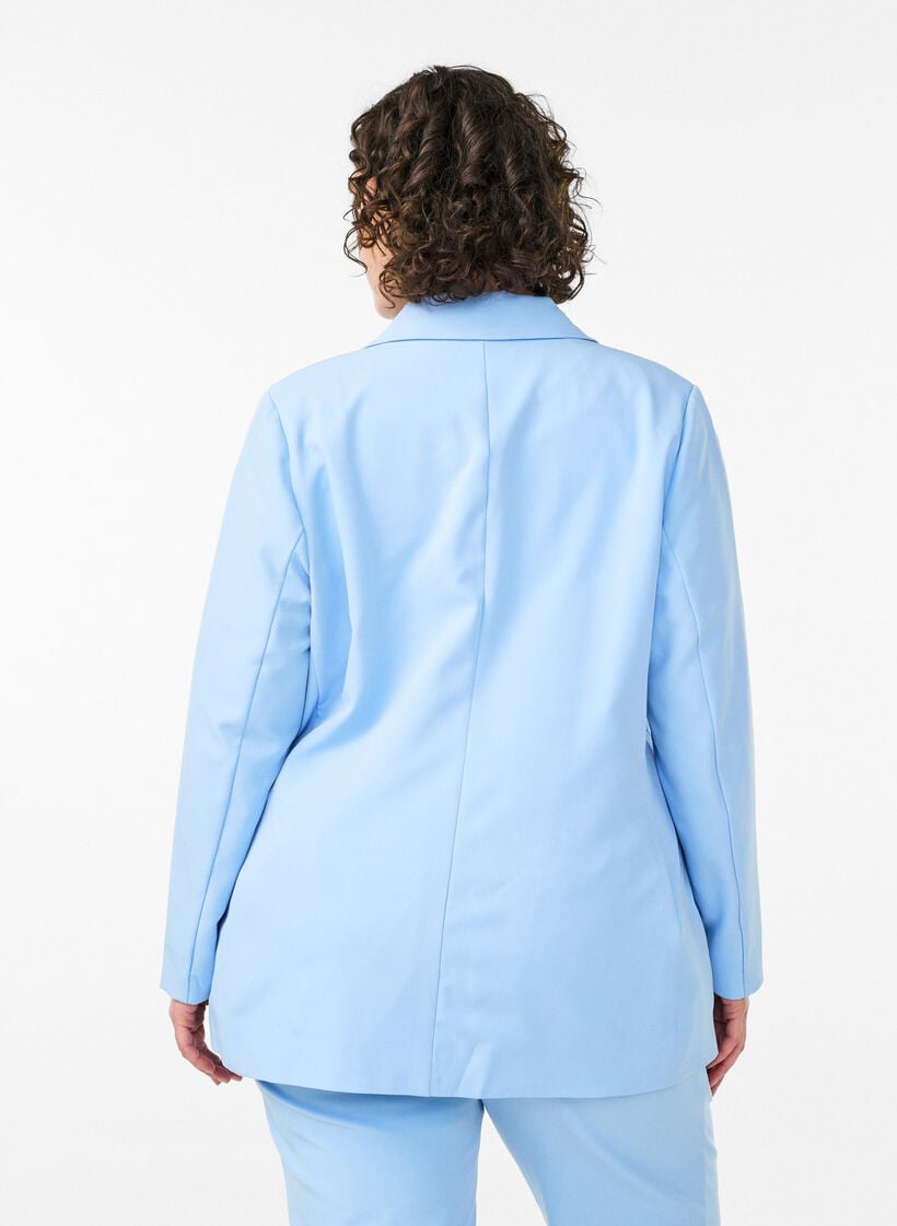 Klassischer Blazer mit Knopfverschluss, Blau, Model image number 2