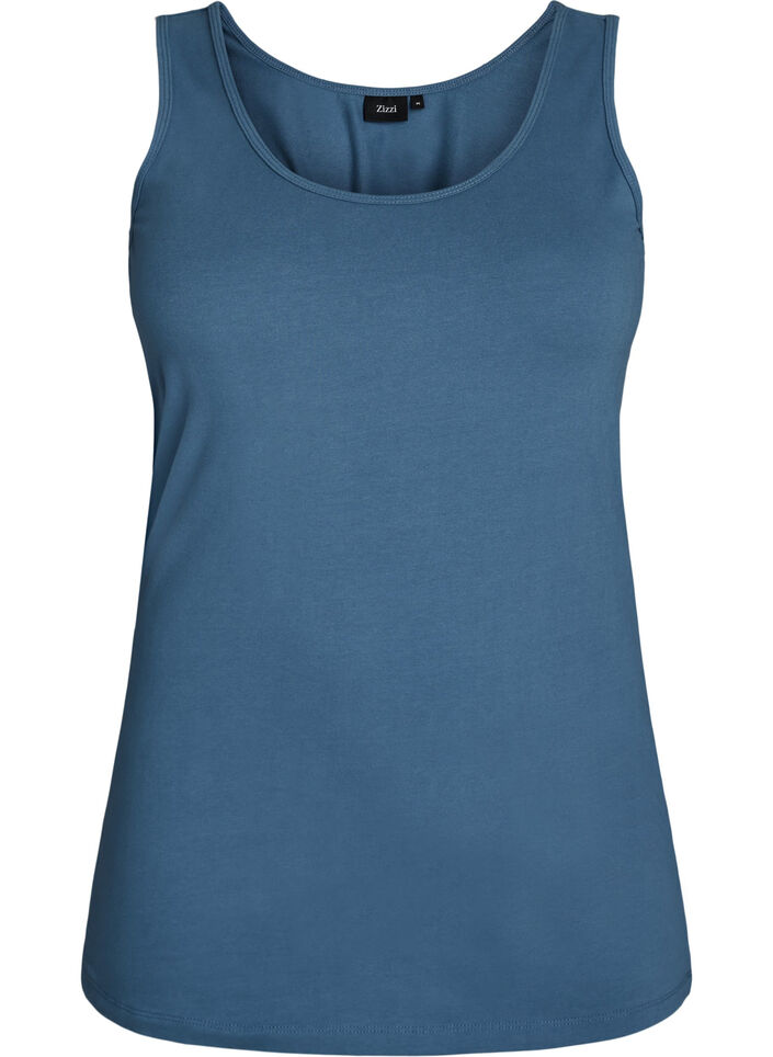 Einfarbiges Basic Top aus Baumwolle, Grau, Packshot image number 0