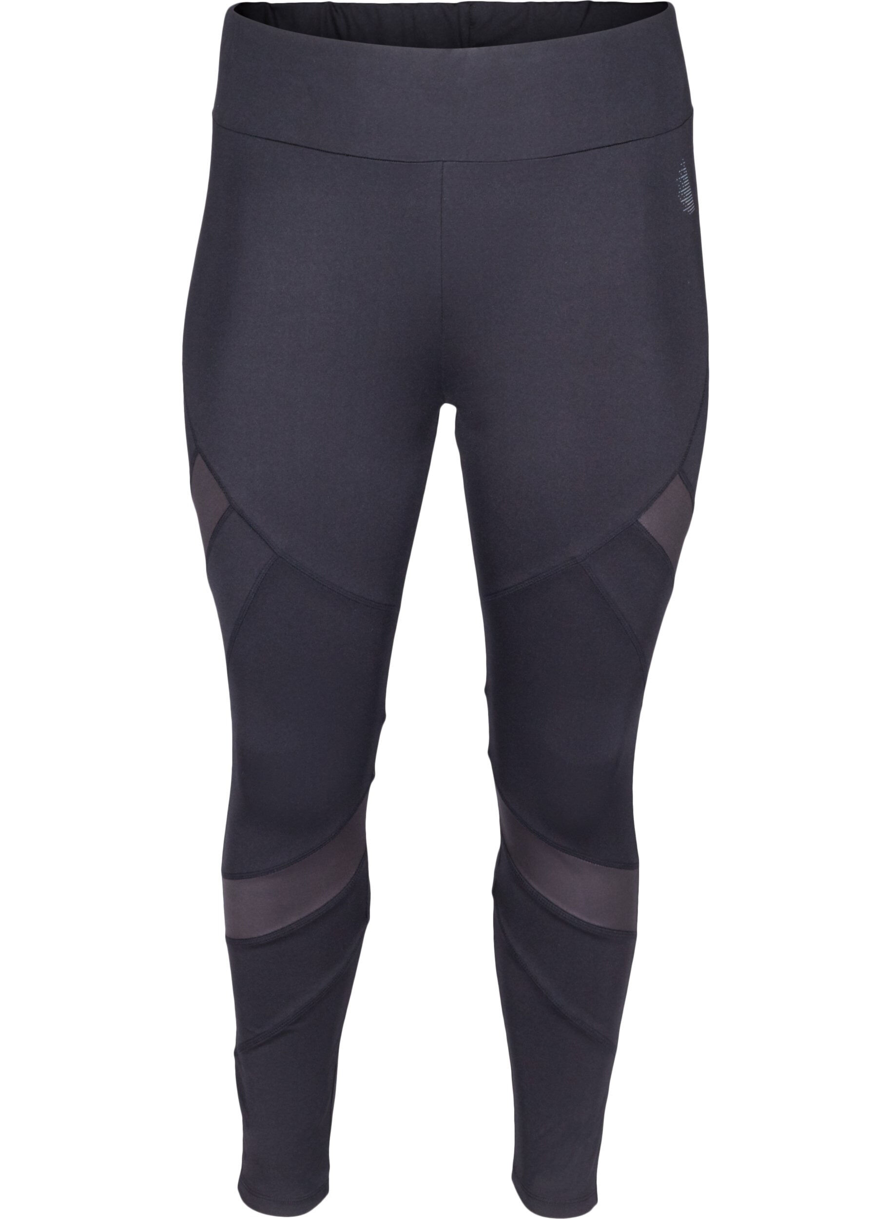 Zizzi Cropped Trainingsleggings mit Mesh, Black, Packshot image number 0