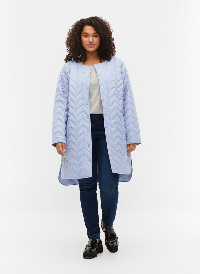 Steppjacke mit Knöpfen, Eventide, Model image number 2