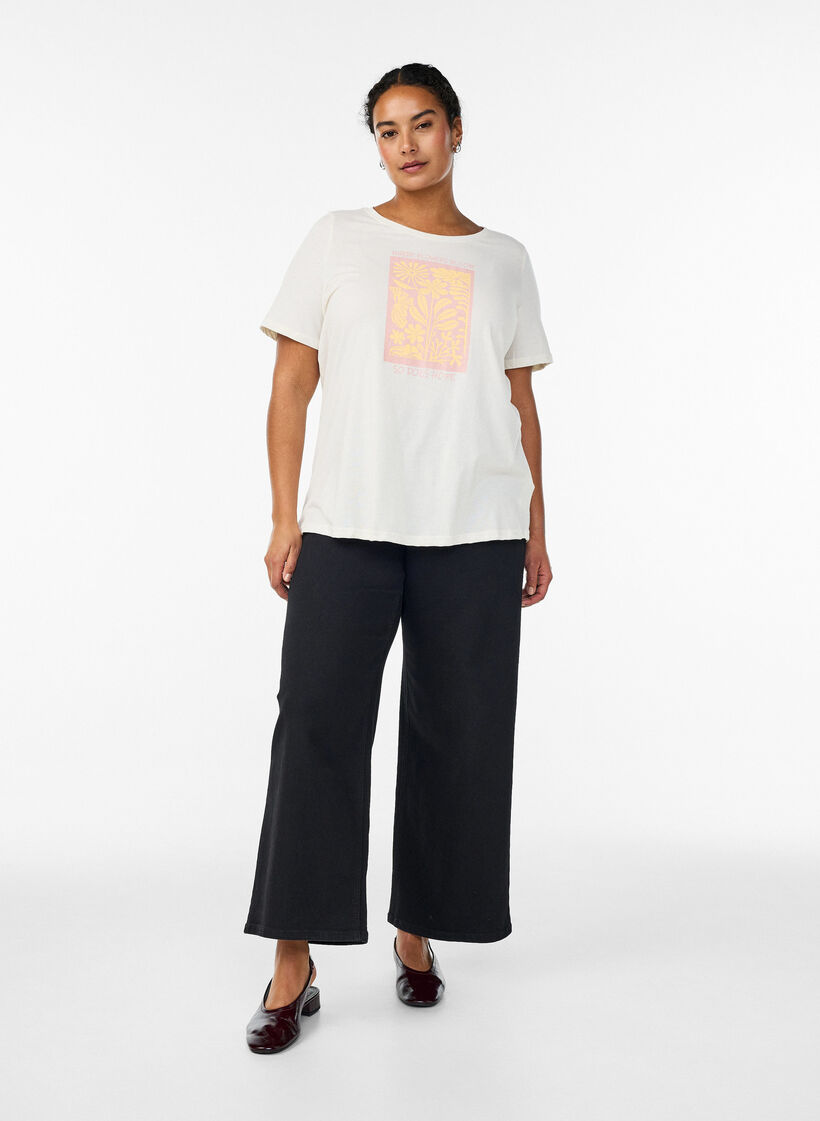 T-Shirt mit Print, Wei&szlig;, Model image number 1