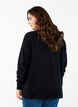Strickbluse mit Rundhalsausschnitt und Strickmuster, Schwarz, Model image number 2