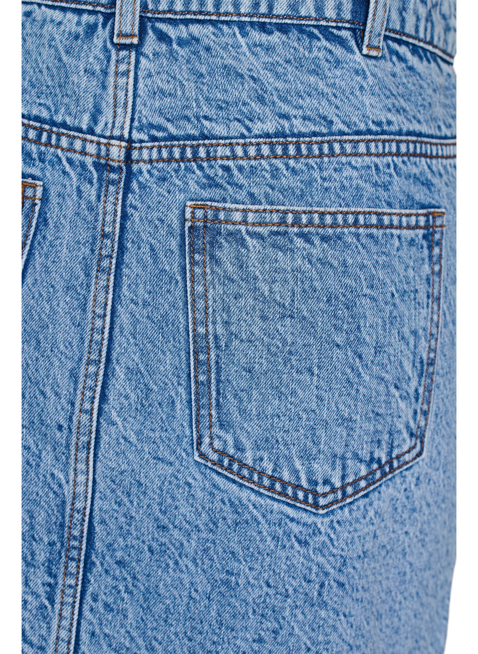 Zizzi Kurzer Jeansrock mit Taschen, Blau, Packshot image number 3