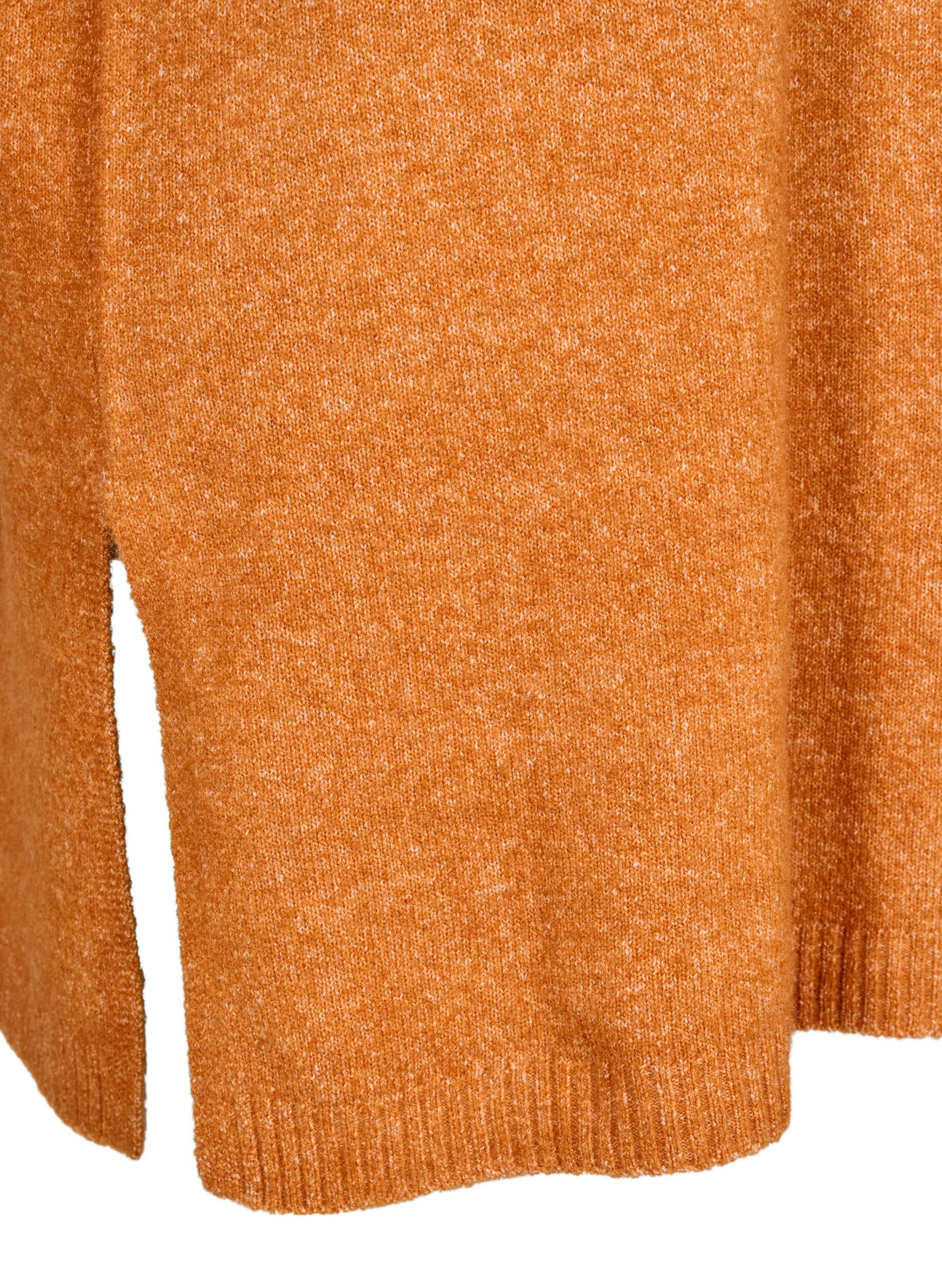 Zizzi Lange Strickbluse mit langen &Auml;rmeln, Autumnal Mel., Packshot image number 3