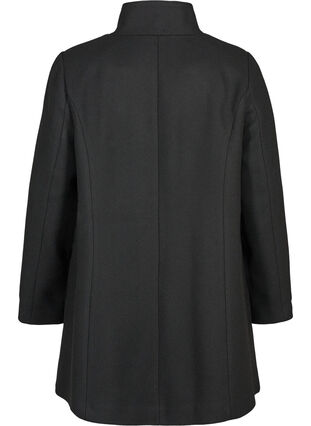 Jacke mit hohem Kragen und Knöpfen, Black, Packshot image number 1