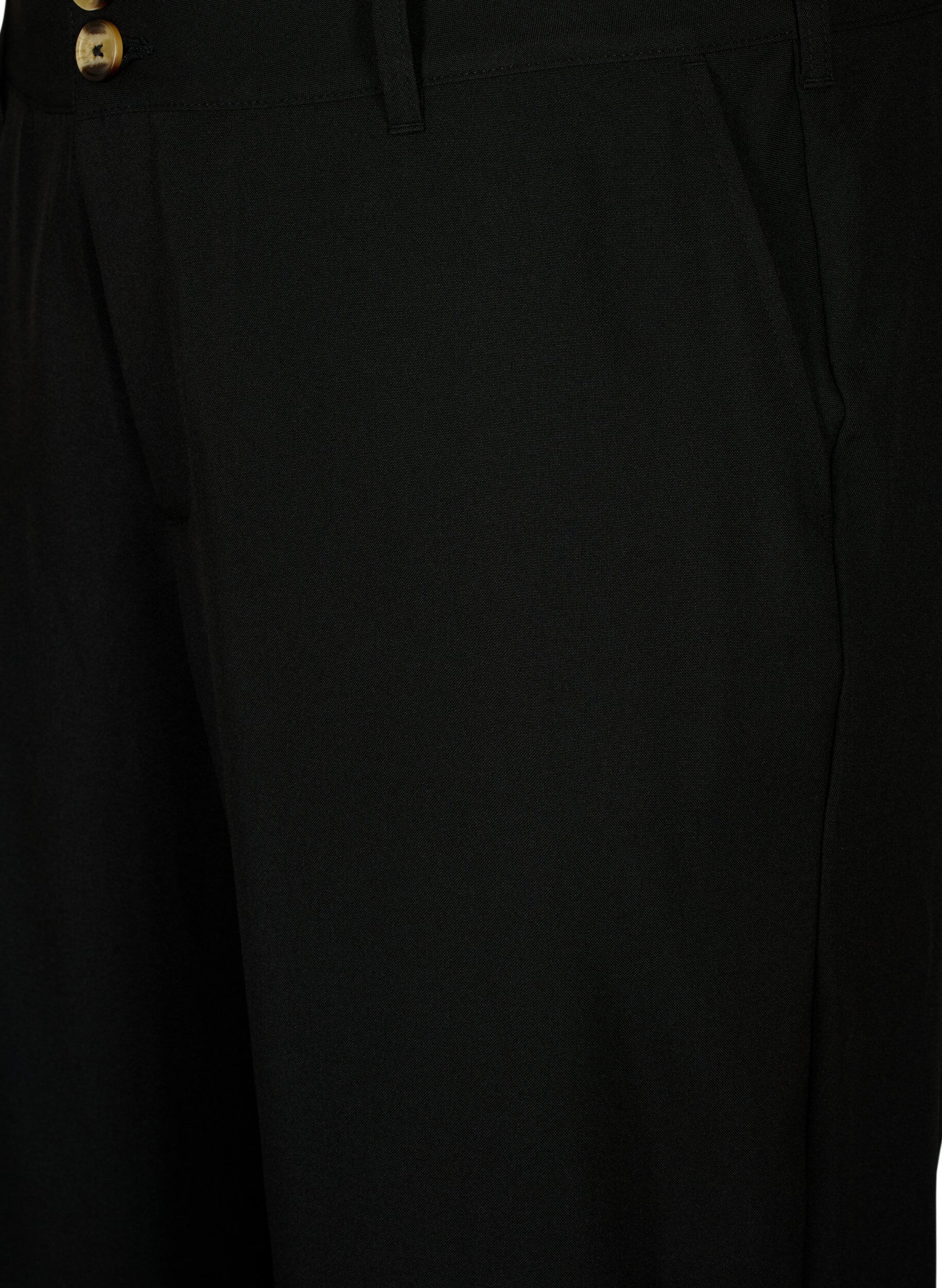 Zizzi Hose mit hoher Taille und Umschlag, Black, Packshot image number 2