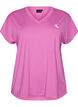 Kurzarm Trainingsshirt mit V-Ausschnitt, Lila, Packshot image number 0