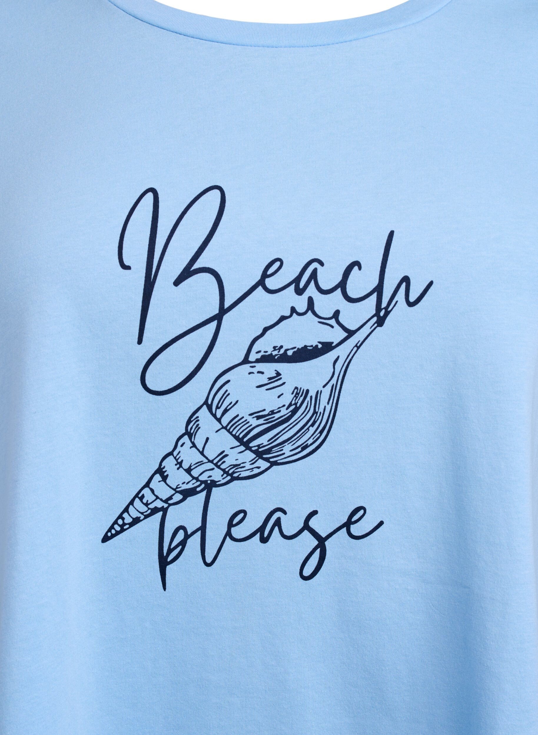 ZizziT-Shirt mit Rundhalsausschnitt und A-Linie, Blau, Packshot image number 2