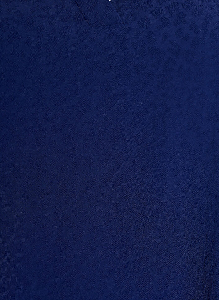 Bluse mit kurzen Rüschenärmeln und V-Ausschnitt, Blau, Packshot image number 2