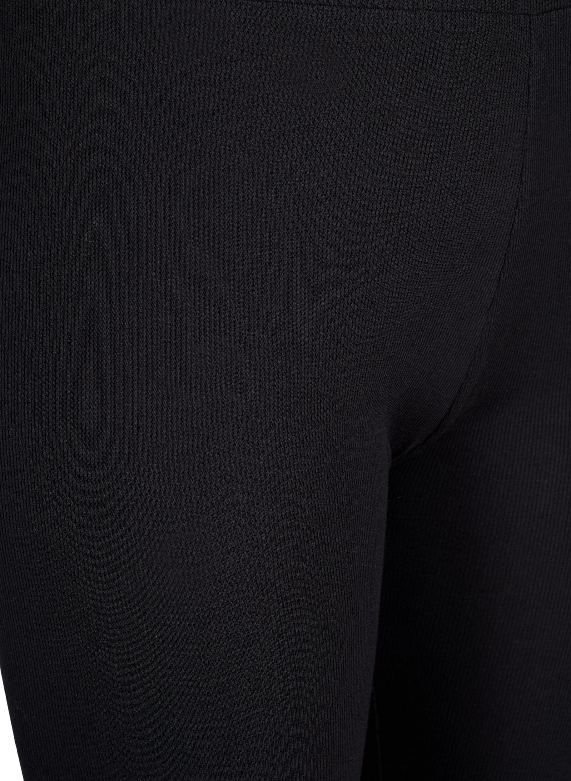 Zizzi Eng geschnittene, gerippte Hose, Black, Packshot image number 2